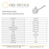 940 Argentium Silver - Tennis Racket Charm
