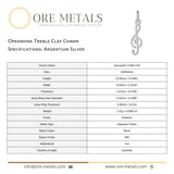 940 Argentium Silver - Openwork Treble Clef Charm