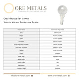 940 Argentium Silver - Crest House Key Charm