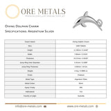 940 Argentium Silver - Diving Dolphin Charm