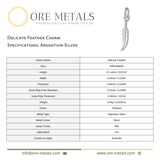 940 Argentium Silver - Delicate Feather Charm