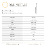 940 Argentium Silver - Chef's Knife Charm