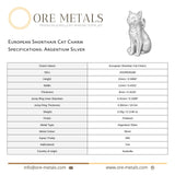 940 Argentium Silver - European Shorthair Cat Charm