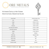 940 Argentium Silver - Victorian Castle 21 Key Charm