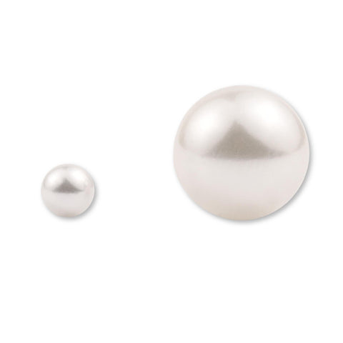 Half Drilled - Round White Pearls