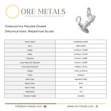 940 Argentium Silver - Candlestick Holder Charm