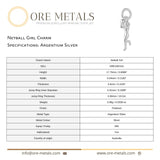 940 Argentium Silver - Netball Girl Charm