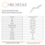 940 Argentium Silver - Classic Boomerang Charm