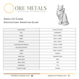 940 Argentium Silver - Somali Cat Charm