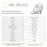 940 Argentium Silver - Exotic Shorthair Cat Charm