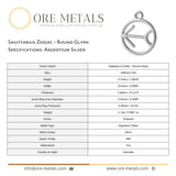 940 Argentium Silver - Sagittarius Zodiac Round Charm