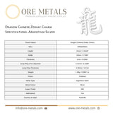 940 Argentium Silver - Dragon Chinese Zodiac Charm
