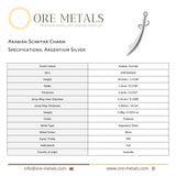 940 Argentium Silver - Arabian Scimitar Charm