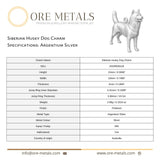 940 Argentium Silver - Siberian Husky Dog Charm