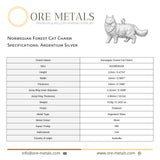 940 Argentium Silver - Norwegian Forest Cat Charm