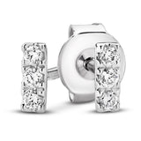 18ct White Gold - 0.10ct VS/F+ - Diamond Pillar Studs