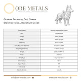 940 Argentium Silver - German Shepherd Dog Charm