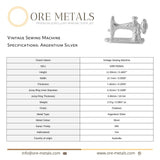 940 Argentium Silver - Vintage Sewing Machine Charm