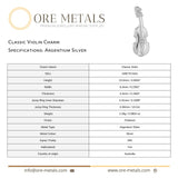 940 Argentium Silver - Classic Violin Charm