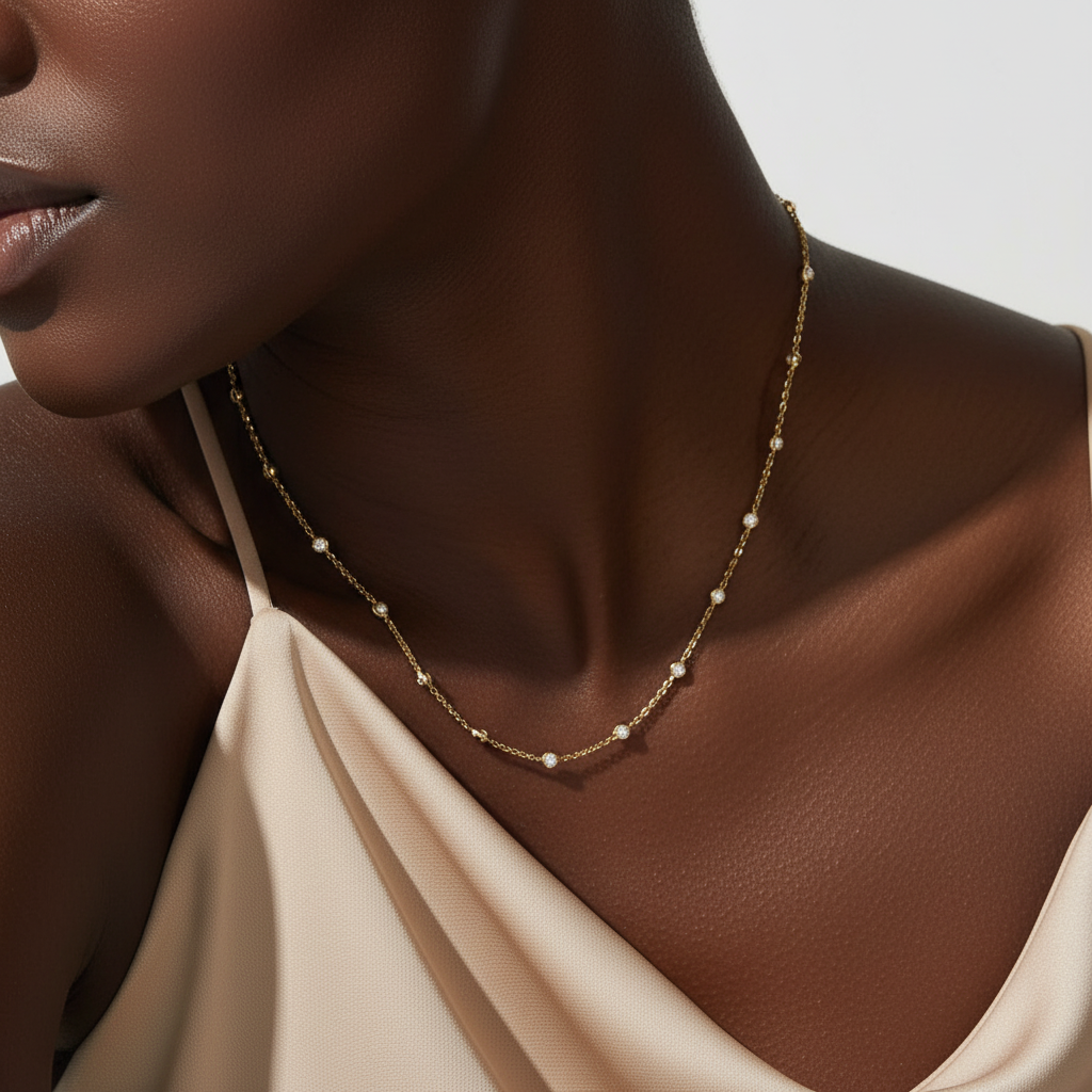 18ct Yellow Gold | 0.6ct GH/SI - Miracle Diamond Chain Necklace