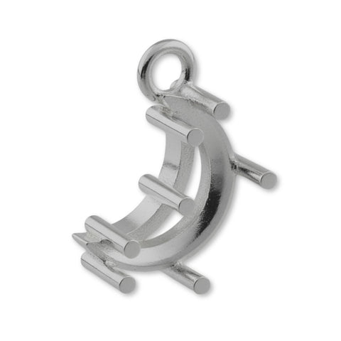 950 Platinum - Crescent Prong Setting