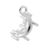 925 Sterling Silver - Crescent Prong Setting