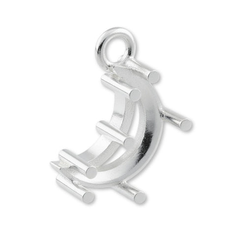 925 Sterling Silver - Crescent Prong Setting