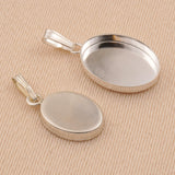 925 Sterling Silver - Oval Bezel Cup Pendant Setting