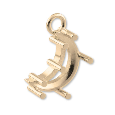 18ct Yellow Gold - Crescent Prong Setting