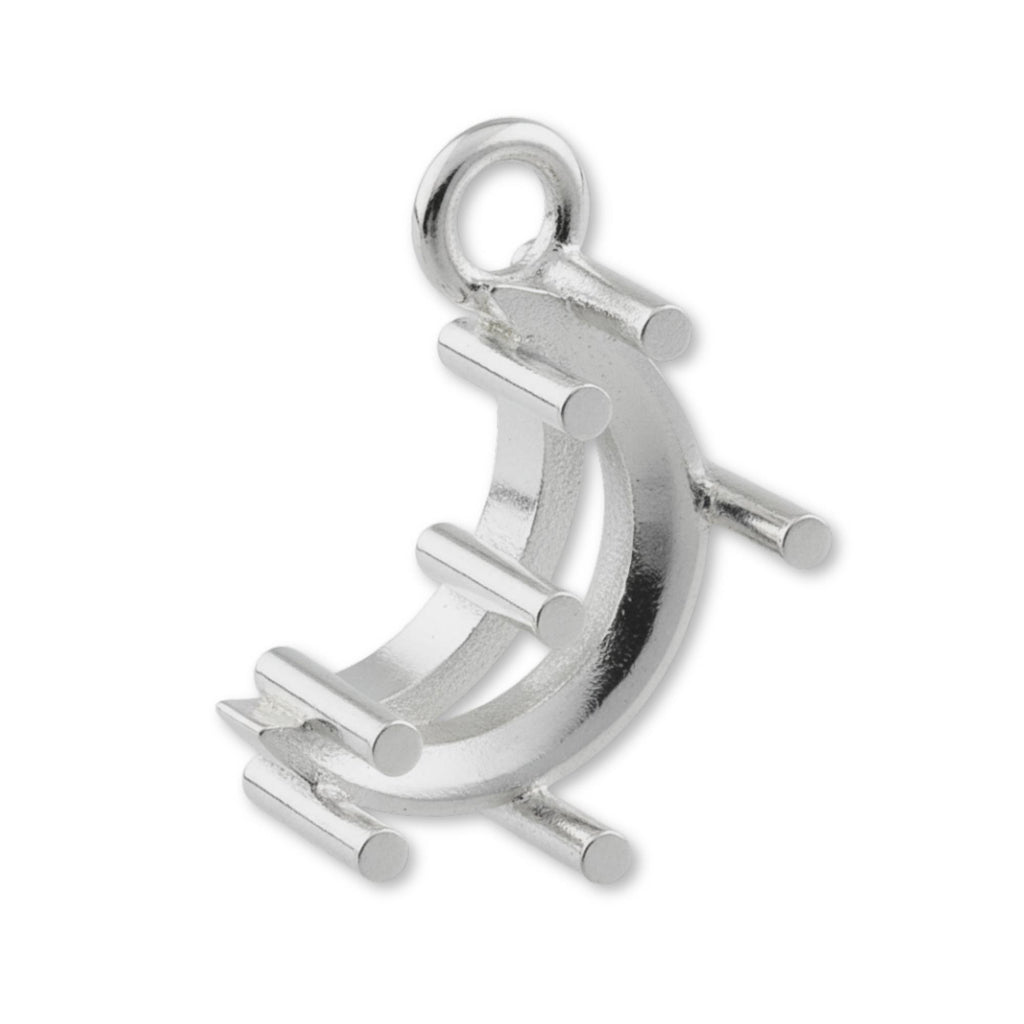 18ct White Gold - Crescent Prong Setting