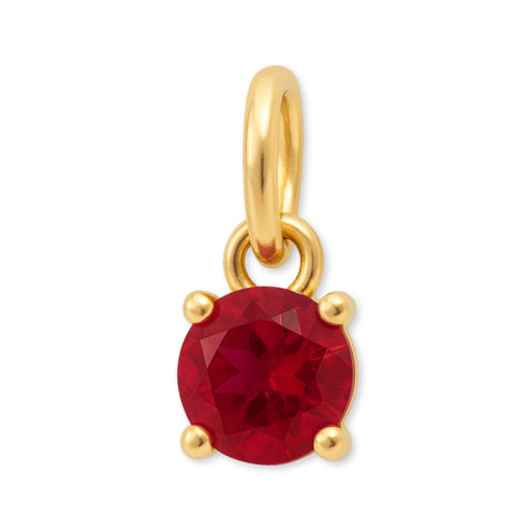 9ct Yellow Gold | Ruby - July Birthstone Charm