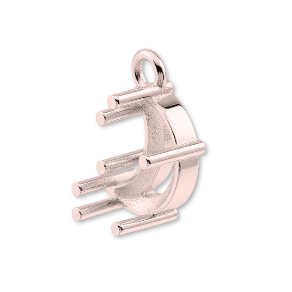 18ct Rose Gold - Crescent Prong Setting