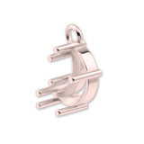 18ct Rose Gold - Crescent Prong Setting