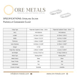 925 Sterling Silver - Paperclip Carabiner Clasps