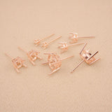 18ct Rose Gold - Round Basket - Earring Settings