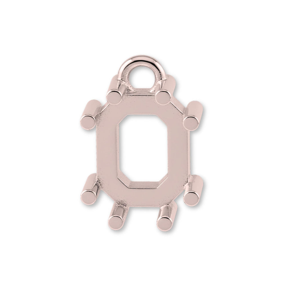18ct Rose Gold - Emerald Prong Setting