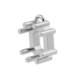 18ct White Gold - Emerald Prong Setting