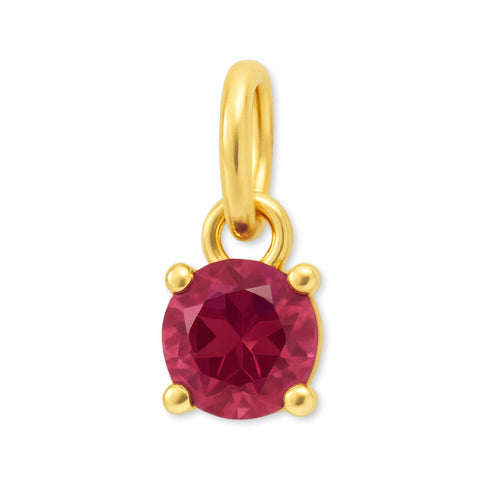 9ct Yellow Gold | Pink Tourmaline - October Birthstone Charm