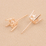 18ct Rose Gold - Round Basket - Earring Settings