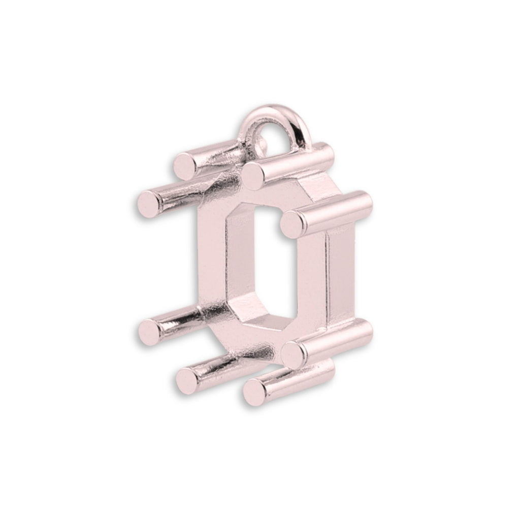 18ct Rose Gold - Emerald Prong Setting