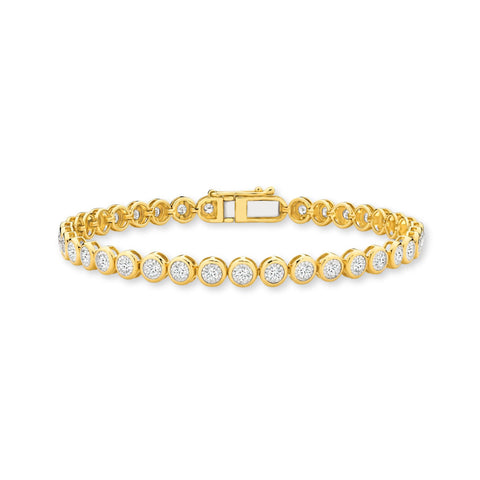 9ct Yellow Gold | 1.7ct GH/SI - Bezel Diamond Tennis Bracelet