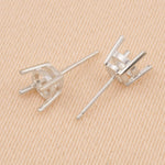 18ct White Gold - Round Basket - Earring Settings