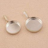 925 Sterling Silver - Round Bezel Cup Pendant Settings