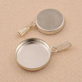 925 Sterling Silver - Round Bezel Cup Pendant Settings