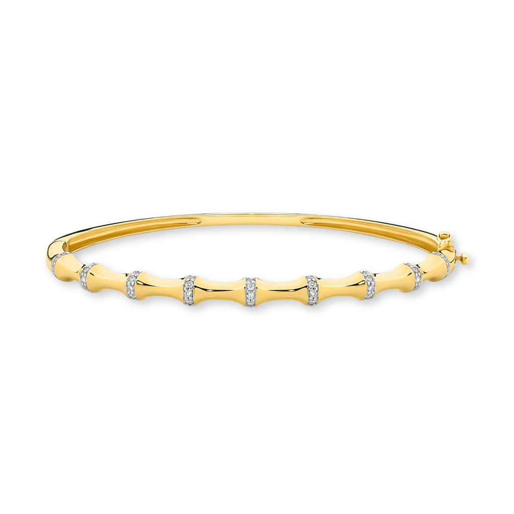 18ct Yellow Gold | 0.34ct GH/SI - Bone Diamond Bangle Bracelet