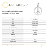 999 Pure Silver - Openwork Peace Symbol Charm