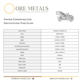 999 Pure Silver - Vintage Convertible Car Charm