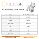 999 Pure Silver - West Highland White Terrier Dog Charm