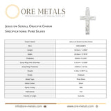 999 Pure Silver - Jesus on Scroll Crucifix Charm