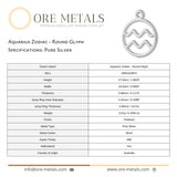 999 Pure Silver - Aquarius Zodiac Round Charm